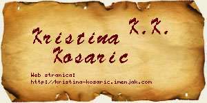 Kristina Košarić vizit kartica